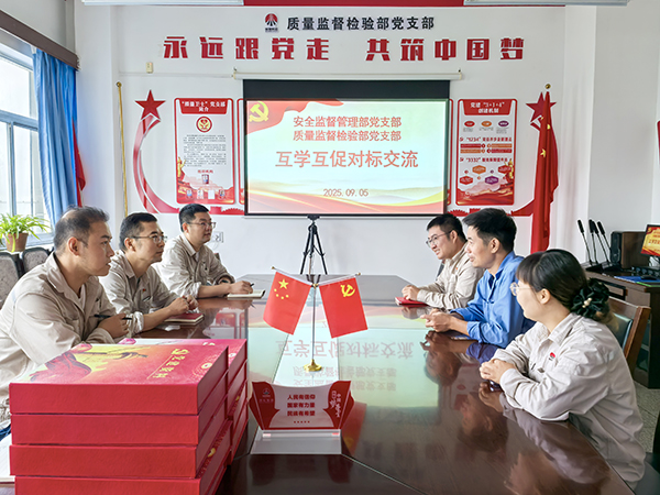 081757291691128554.jpg 9.5日,安全監(jiān)督管理部黨支部與質(zhì)量監(jiān)督檢驗部黨支部對標交流學習.jpg