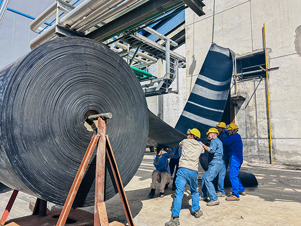 101757501031994019.jpg 9月8日上午,檢修人員調(diào)整新皮帶吊裝位置.jpg